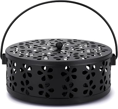 Mosquito Incense Coil Holder Indoor Outdoor Citronella Incense Coil Holder for Home Patio Camping Black