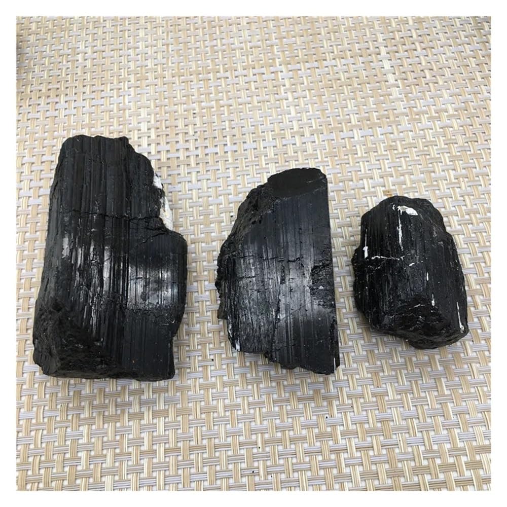 LQYXGS Crystal Stone Home Decor Black Tourmaline Stone Natural Quartz Crystal Rough(180-200g)