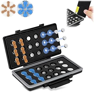 376 377 LR1130 LR41 371 364 Size 312 675 Small-Sized Battery Magnetic Case Holder Storage, Button Coin Cell Battery Case Container for 36x Lithium Batteries, Water-Resistant Anti-Lost (No Batteries)