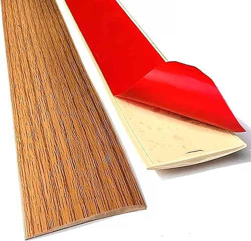 RENLXFI Tira de transición de suelo de vinilo, tira divisora plana autoadhesiva para suelos laminados y baldosas de vinilo, con diseño de grano de