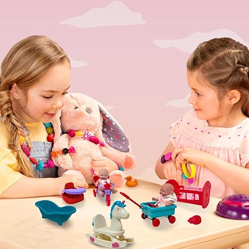 Miniatura 4 de Mini juego de muñecas de bebé, juego de muñecas pequeñas con accesorios para muñecas pequeñas y muebles de muñeca de 5 pulgadas, mini muñecas para