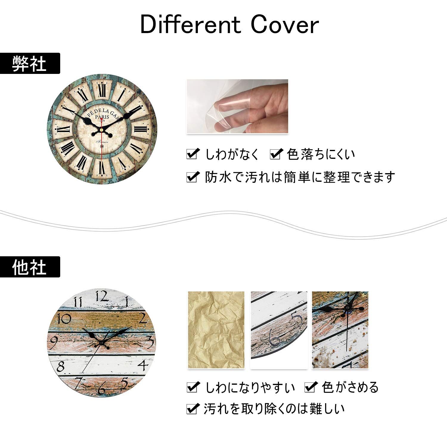 Amazon.co.jp: MEISTAR 掛け時計 静音 連続秒針 壁掛け 時計 レトロ