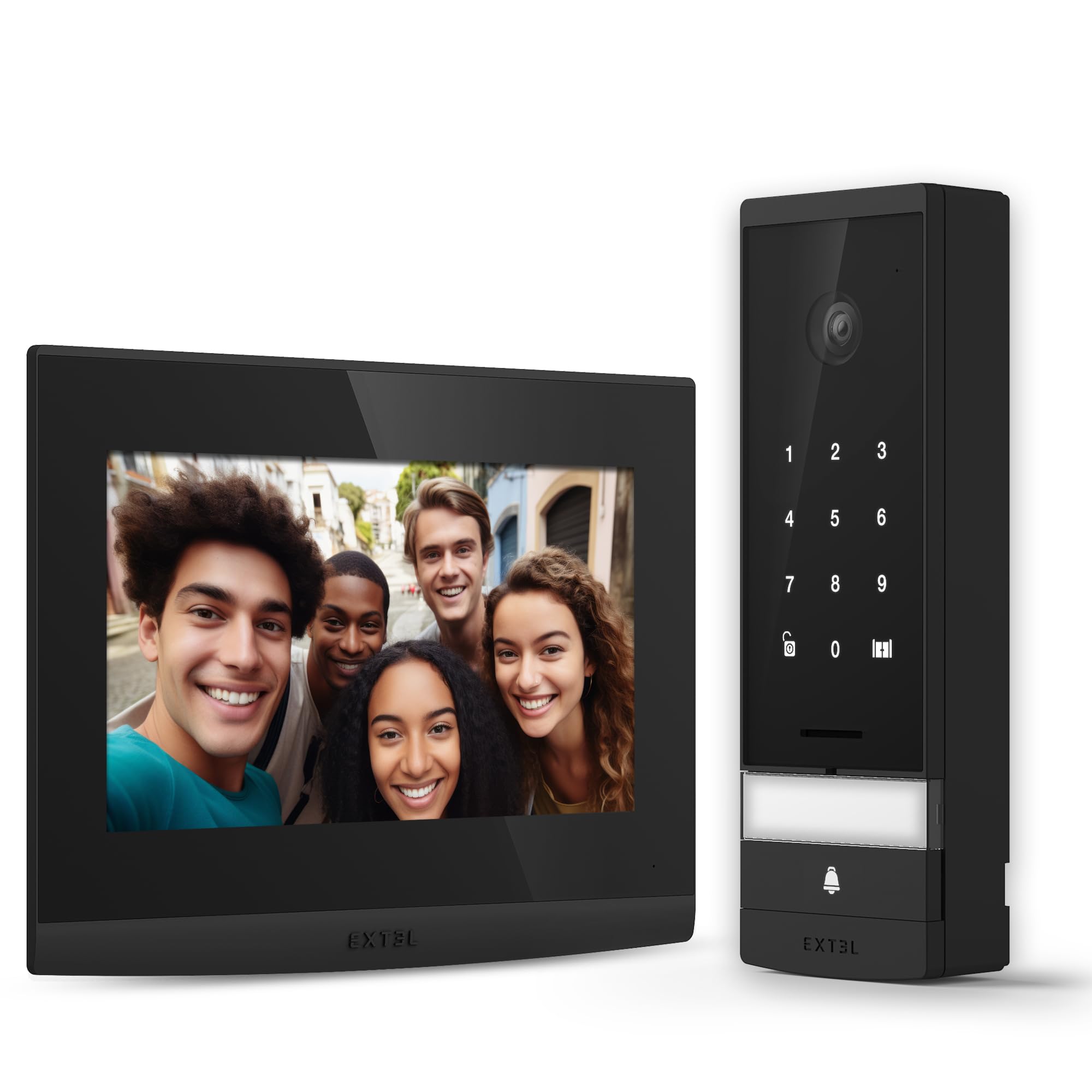 EXTEL Video-Türsprechanlage, Open 3K, 2-Draht, Tastatur, App