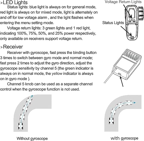 Miniatura 6 de DUMBORC X6PM-350 Transmisor RC ligero con receptor de giroscopio X6FG Mini control remoto RC para coches RC CamiónCrawlerRacingBarcoTanque