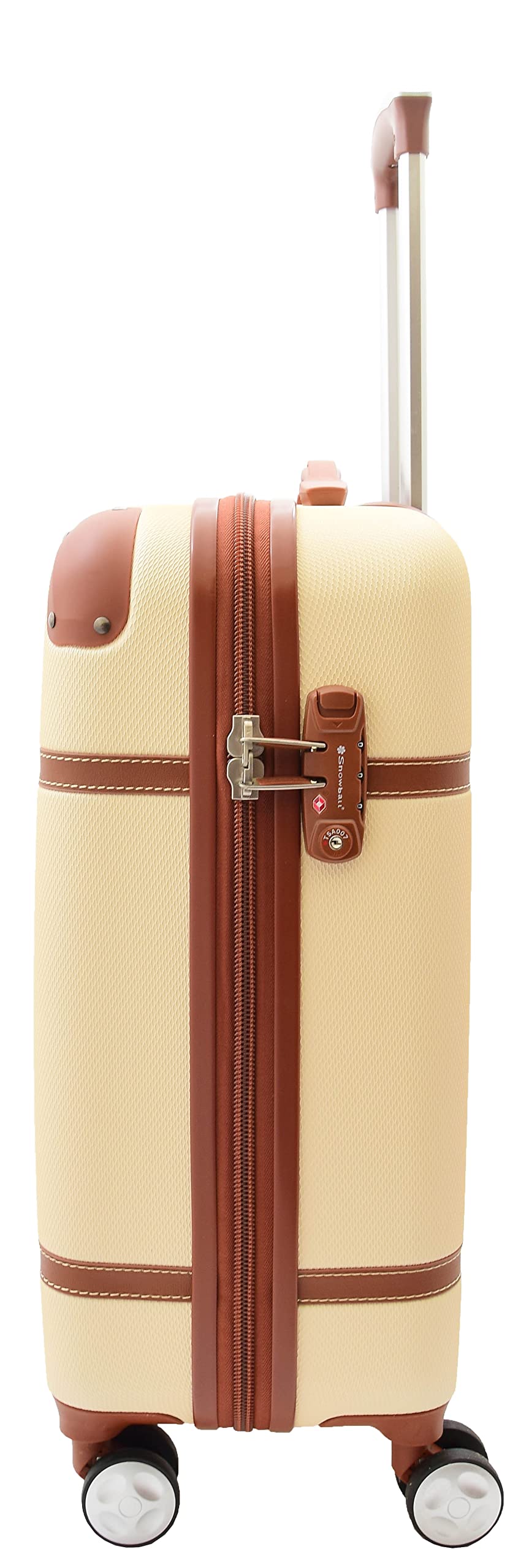 A1 FASHION GOODS Vintage Style 4 Ruote Hard Shell Bagagli Espandibili Leggero Valigie Borse Da Viaggio Grand, Beige, Cabin | 53x35x20CM,35L,2.4KG, Bagagli espandibili Hardside con Ruote Spinner