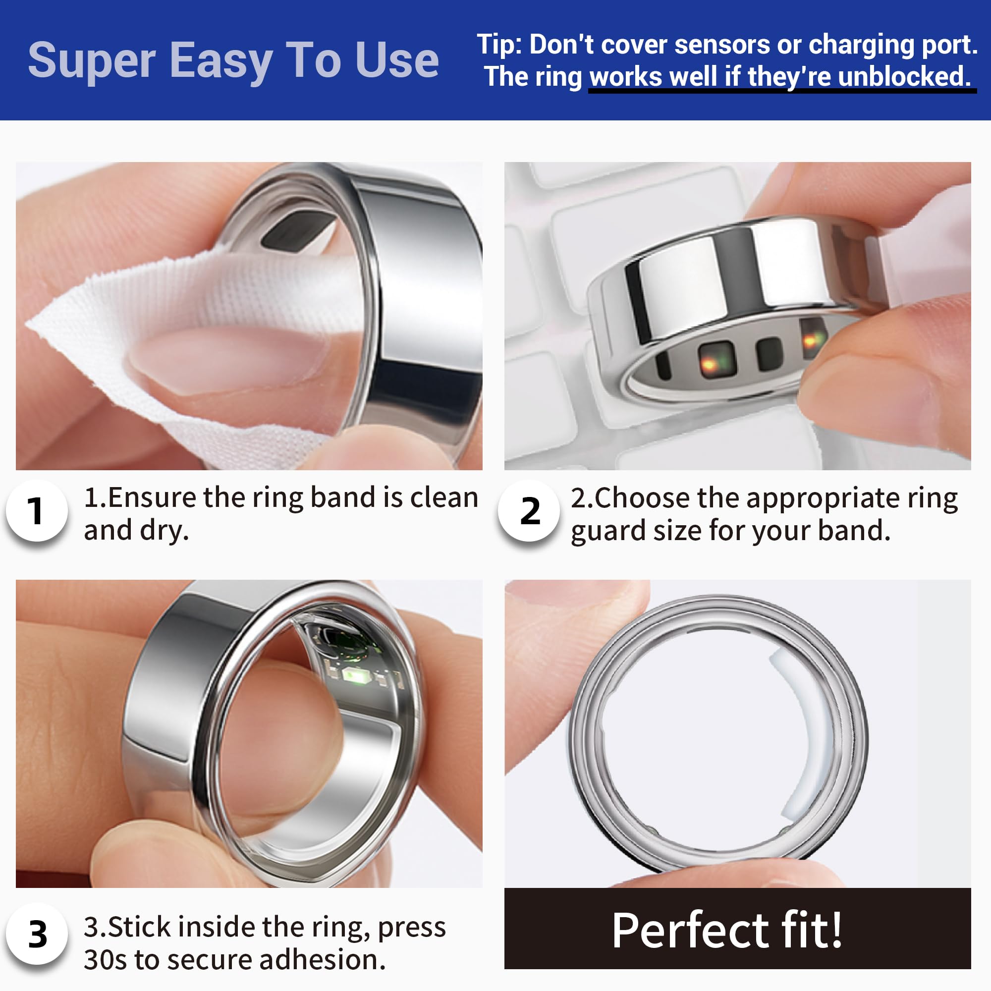 Amazon.com: Smart Ring Size Adjuster - 120Pcs Invisible Fit for 