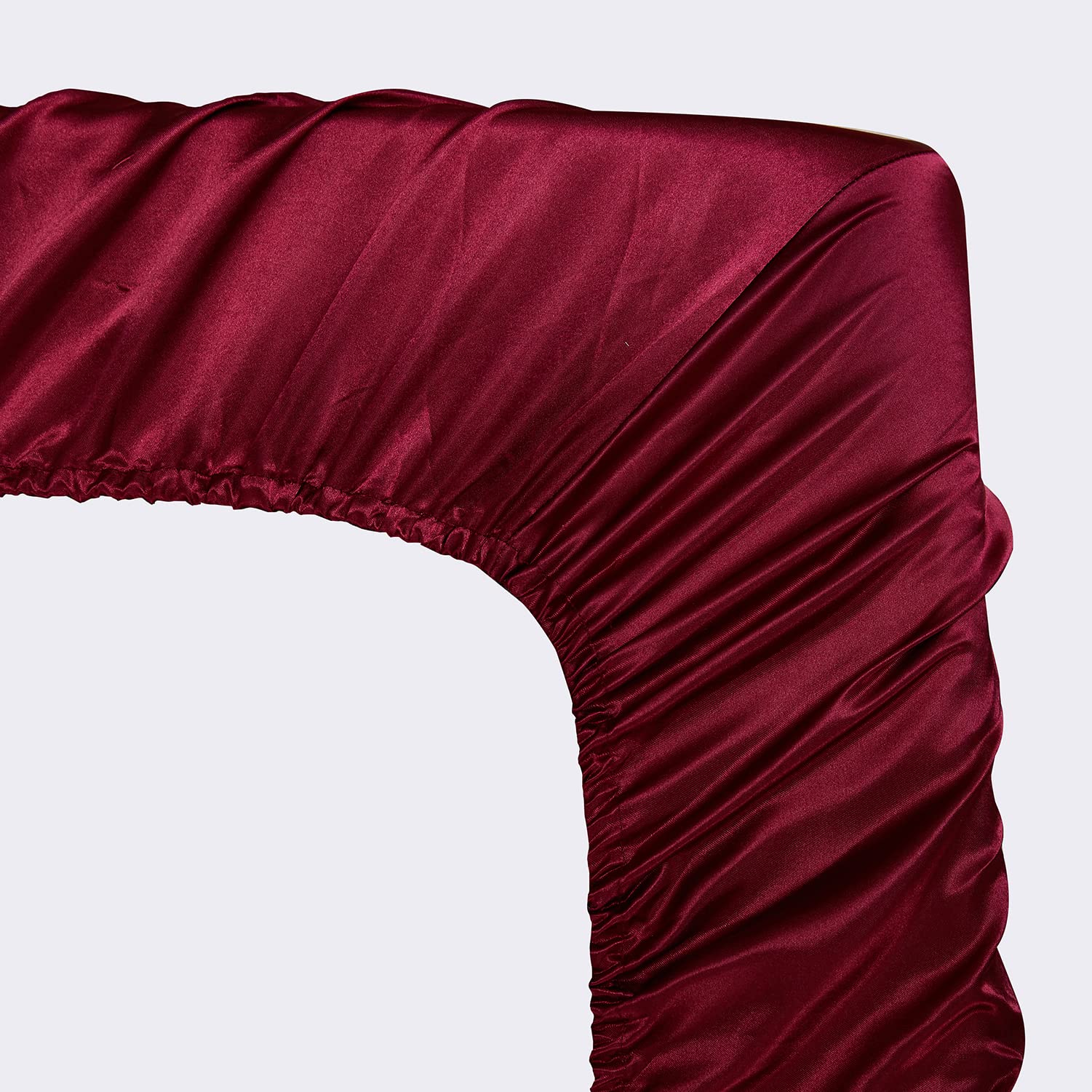 Jemiipee Spannbettlaken 4teilig Satin Glänzend Einfarbig, 180x200 cm für Matratzen bis 36cm, Betttuch Leintuch Set mit Bettlaken, Spannbetttuch, 2 Kissenbezüge - Weinrot