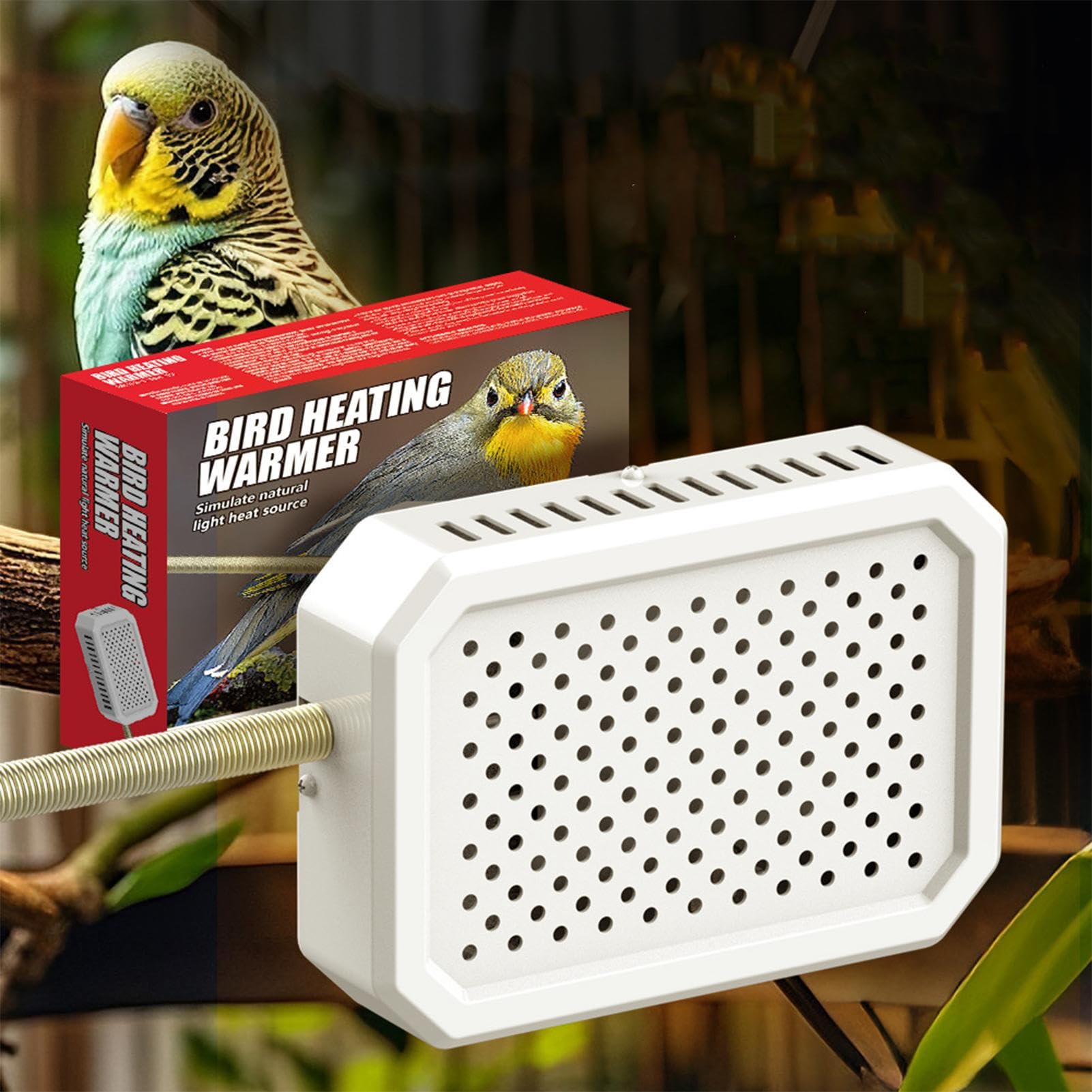 Heizung für kleine Vögel – Intelligentes Heizpaneel mit Einstellbarer Temperatur, sicheres schnelles Erhitzen | Thermozubehör für Tierkäfig | Geeignet für Kaninchen, Hamster, Sittiche, Finken