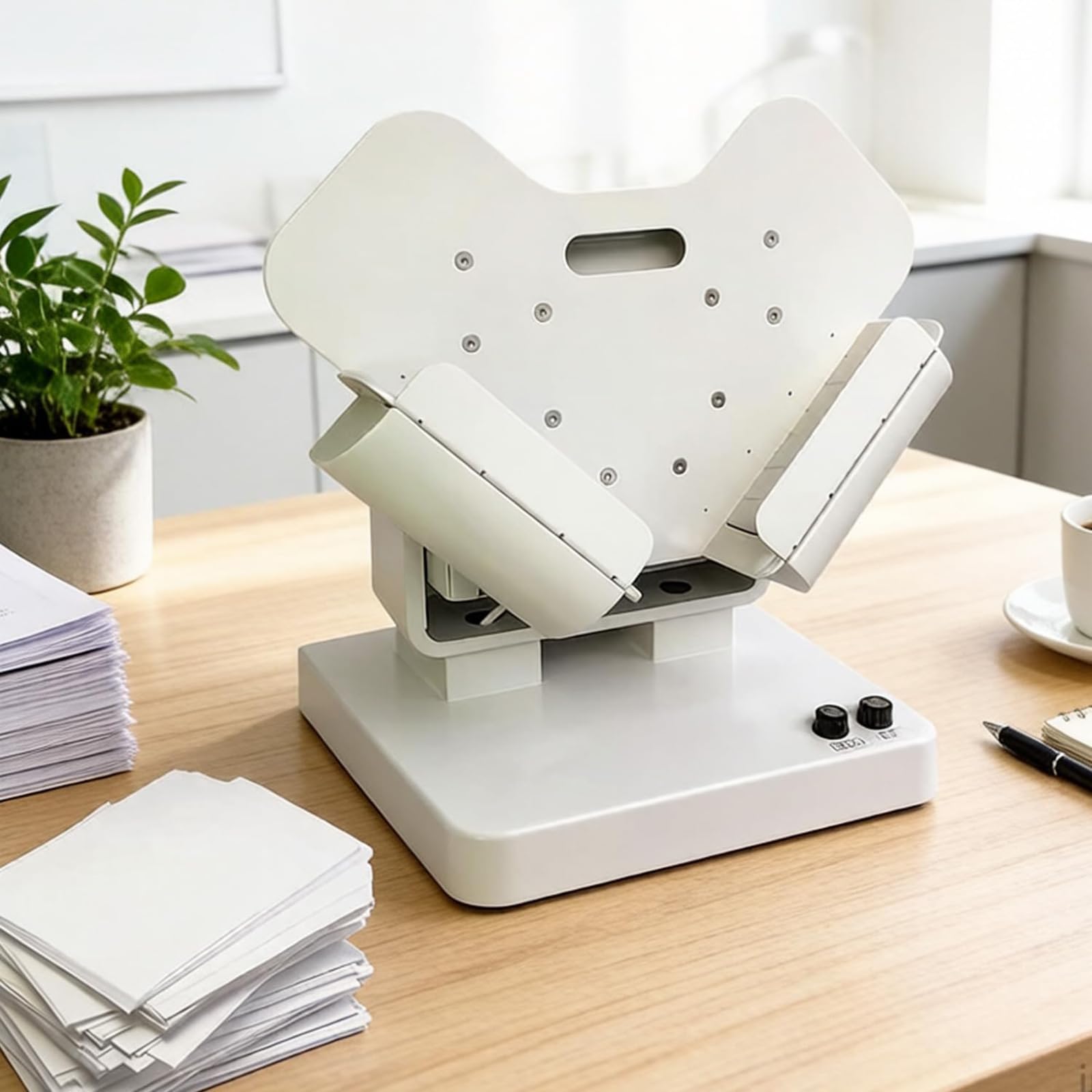 MObyat 2500rpm/min Electric Paper Sorting Machine, Automatic Paper Jogger with Blowing Vibration Adjustment, Eliminate Static Electricity/Drying, Adjustable Angle 10°-50°, for Office