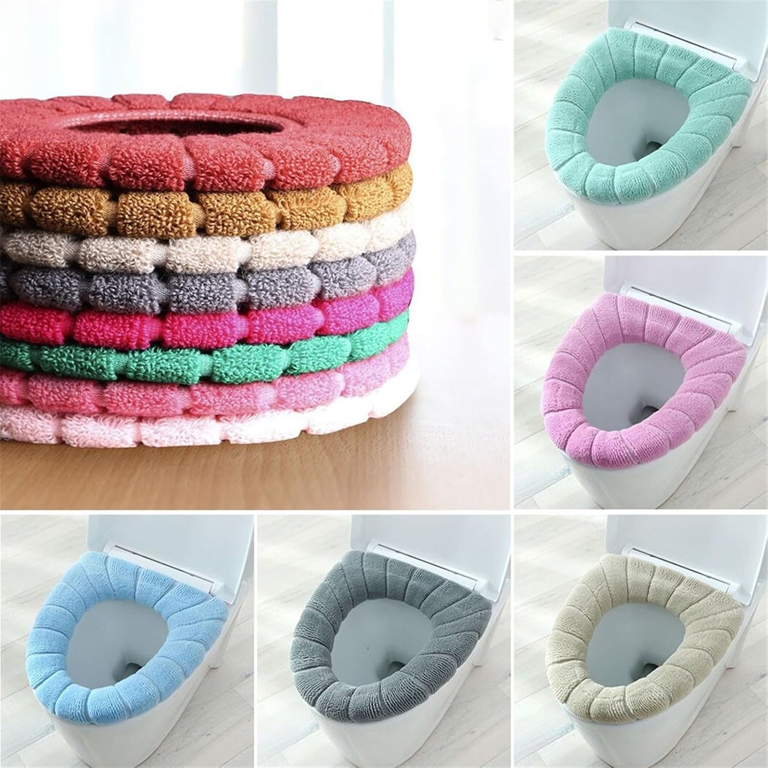 1Pc Toilet Soft Pad Seat Closestool Cover Lid Mat Cushion Warmer Pad Washable Stretchable for Bathroom Home Decoration (Size : Green A)