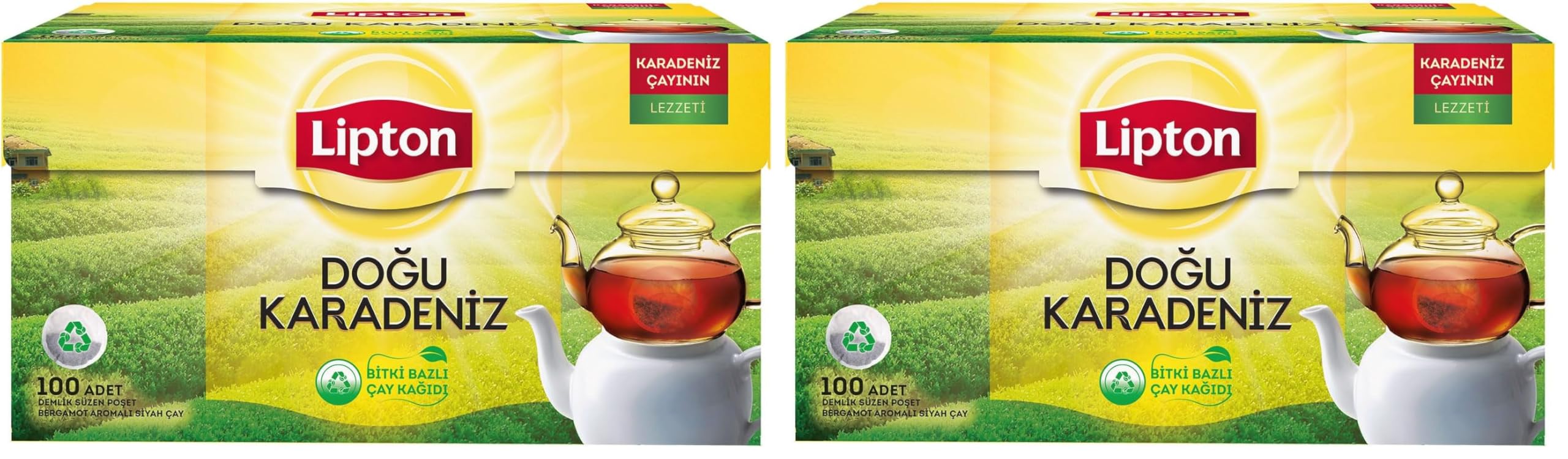 Lipton Doğu Karadeniz Demlik Süzen Poşet Bergamot Aromalı Siyah Çay 100'lü Paket (2 paketi)