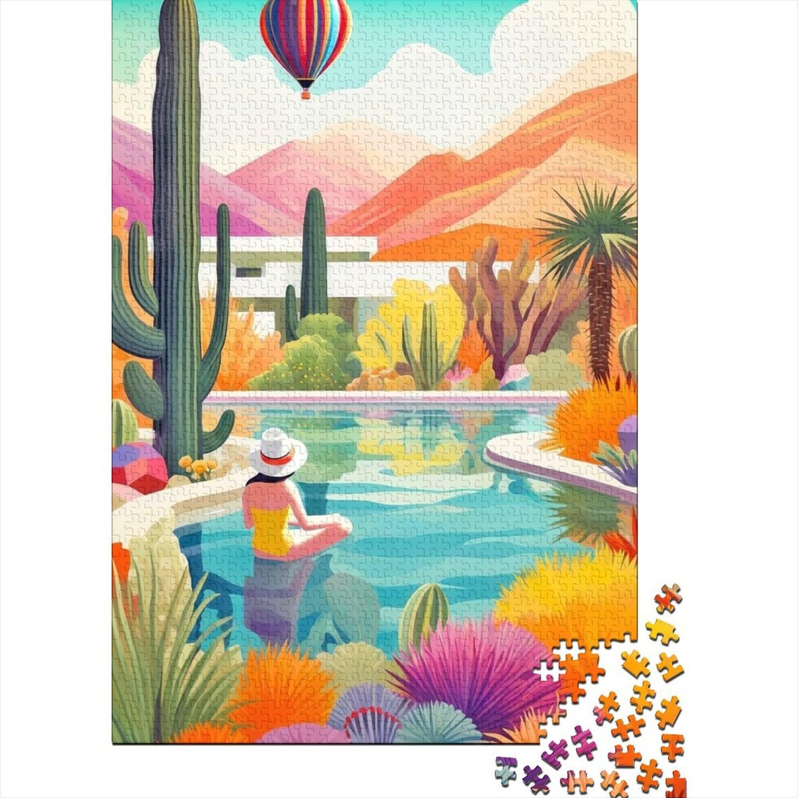 hot air balloon jigsaw puzzle for adults 1000pc paper pool art family game