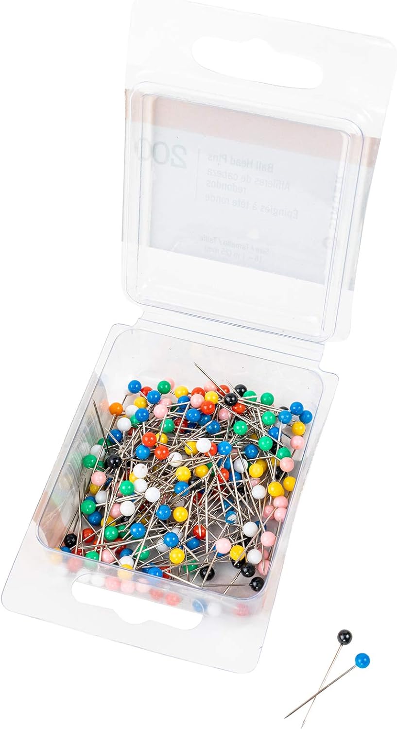 SINGER 07040 Ball Head Straight Pins, Size 16, 200-Count