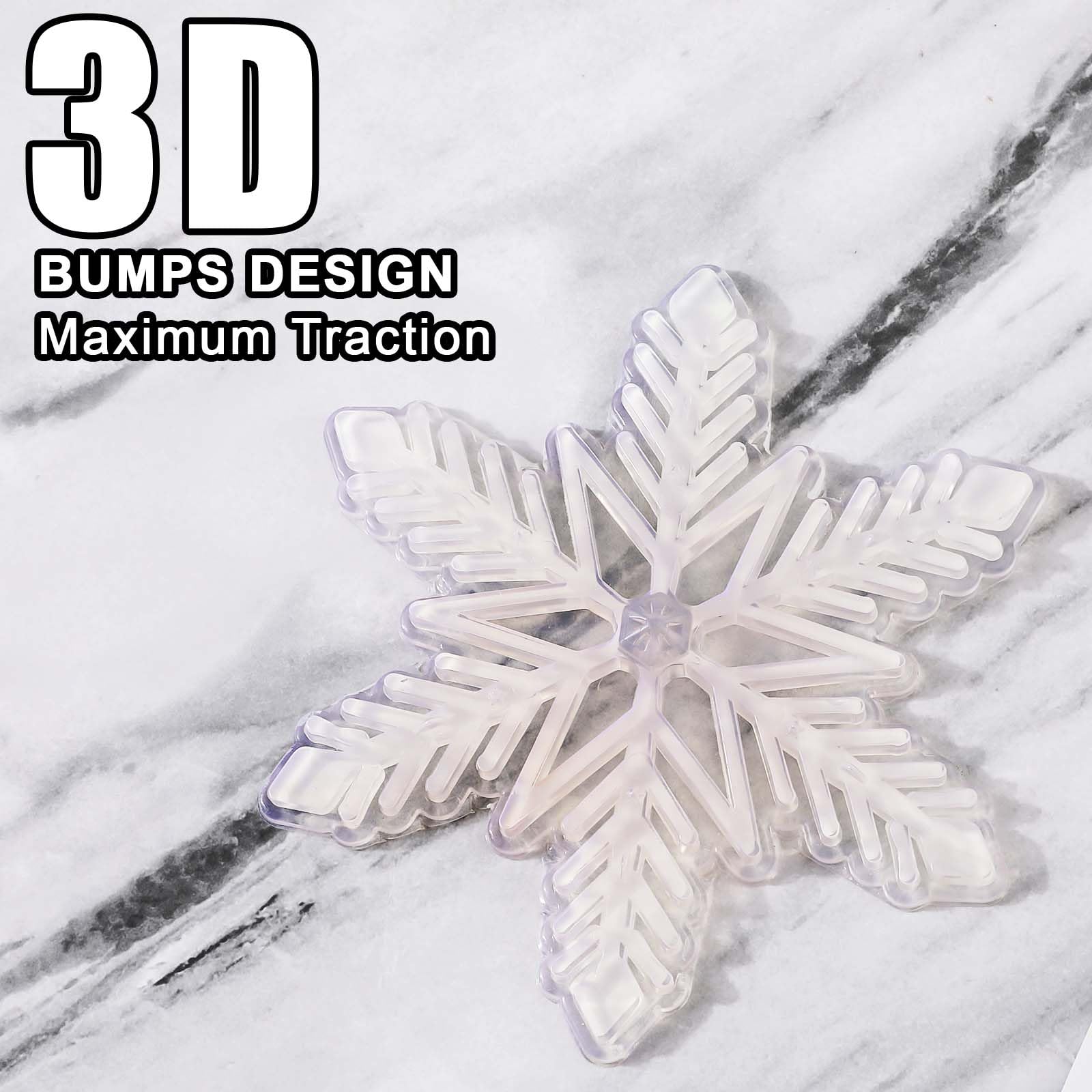 PEUTIER Stomp Pad 3D Flocon de Neige 12,7cm Transparent Antidérapant Tapis de Traction pour Snowboard