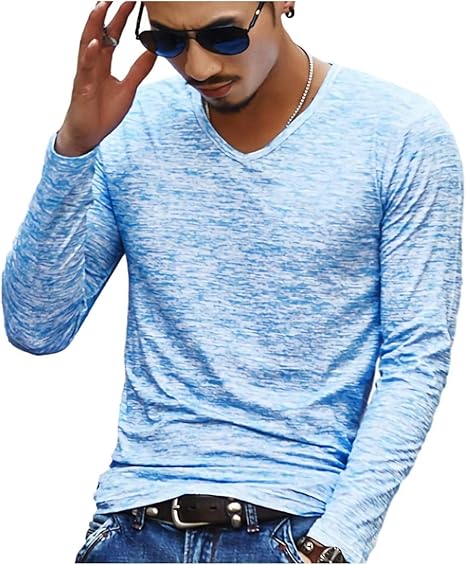 Amazon パリド 長袖 Vネック カットソー ロング Tシャツ インナー ロンt メンズ M 4xl 無地 デザイン ティーシャツ Tシャツ Yシャツ ビジカジ メンズ 男 男子 男性 用 男の子 オトコ ヨーロピアン オールシーズン 春 夏 秋 冬 オシャレ