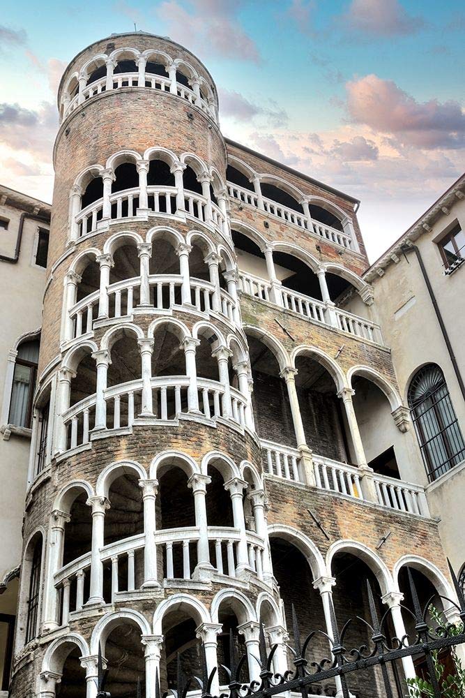 Posterazzi PDXB4009DLARGE Scala Contarini del Bovolo #1 Alan Blaustein Poster Print, 24 x 36, Multicolor