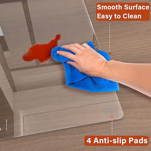 Miniatura 7 de CONGUILIAO Tapete de vidrio templado para silla de 46 x 55 pulgadas, tapete para silla de oficina de vidrio templado para suelos de moqueta o madera