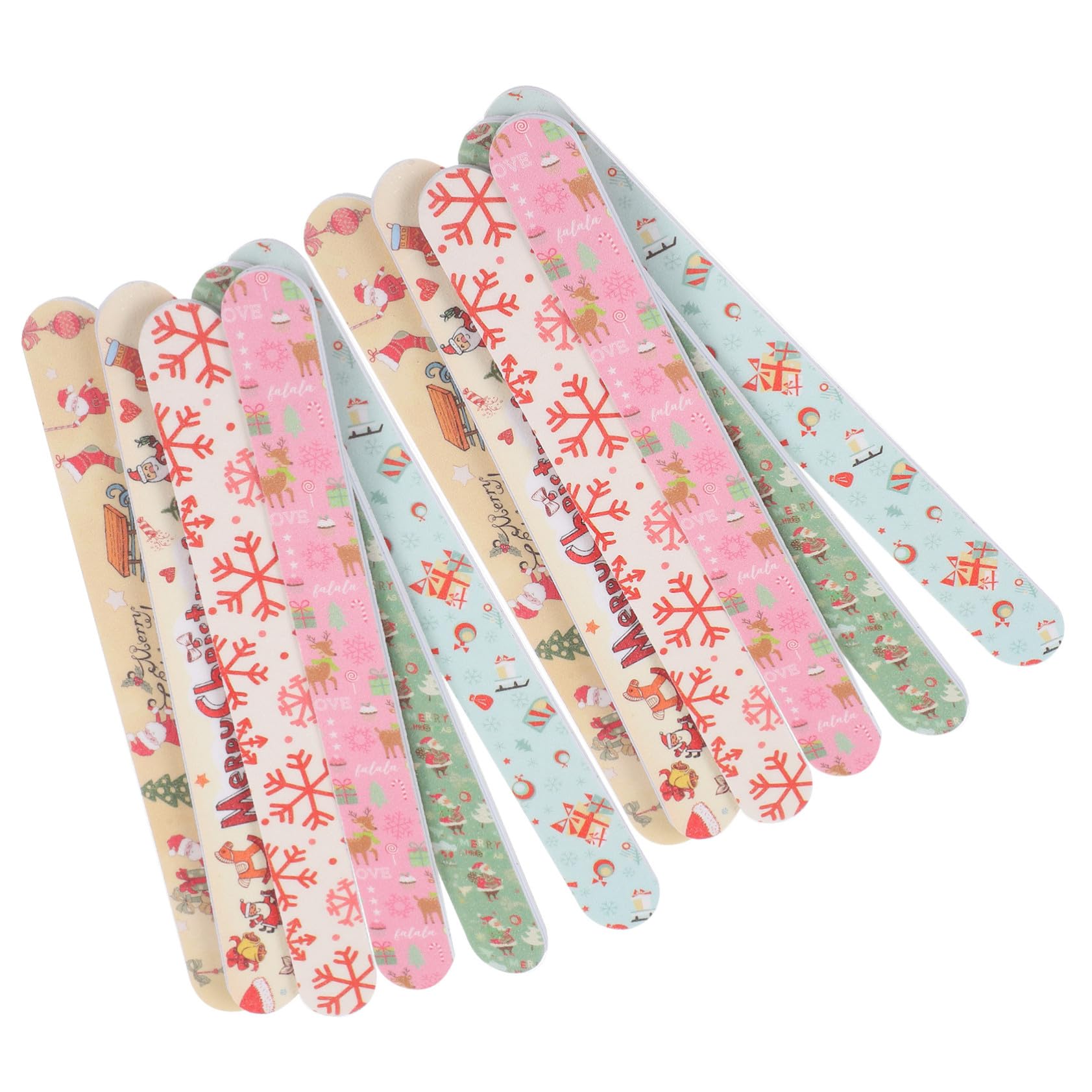 OUNONA 24pezzi Unghie Natalizie Strumenti per Pedicure Strisce Lucidanti per Unghie in Eva come Mostrato Stili multipli