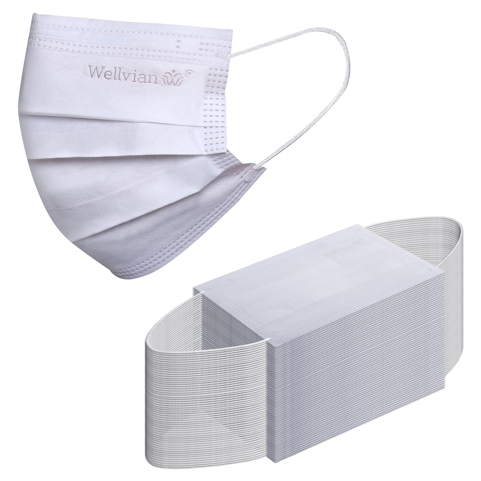Wellvian Adult Mask Disposable Face Mask Meltblown Mask Surgical Face Mask With Nose Pin & Latex Free Ear Loops Bfe = 99% Colour : White ||Pack of 50 Pcs (B0CL6RQPBC) Amazon Price History, Amazon Price Tracker