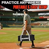 Vista 8 de 6'×6' Baseball Softball Practice Net,Baseball Backstop,for Hitting Pitching Batting Catching with Bow Frame,Bonus Strike Zone,Target