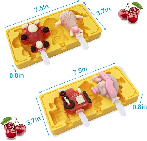 Miniatura 5 de Moldes de paletas para niños y niños pequeños, moldes de silicona para paletas sin BPA, mini molde para paletas de hielo, molde para helado con