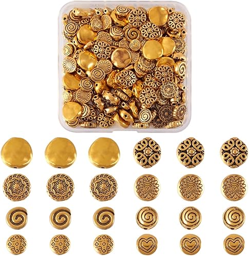 Vista 32 de Mega Pet 80 unids/caja estilo tibetano plata antigua plana redonda y ovalada cuentas 3.543x2.362x1.260 in cuentas sueltas cuentas espaciadoras