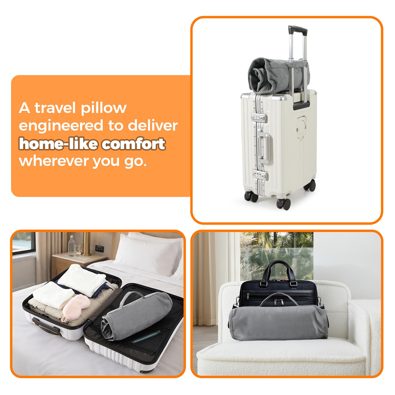 Jamdok Cuscino da viaggio in memory foam per dormire, cuscino ergonomico compatto per il collo con borsa portaoggetti, fodera rimovibile liscia e fresca, portatile, adatto per viaggi di lavoro
