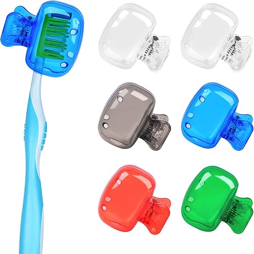 Miniatura 9 de Tapa para la cabeza del cepillo de dientes, 6 unidades, clips para cepillos de dientes, protector portátil para cepillos de dientes, cubierta de