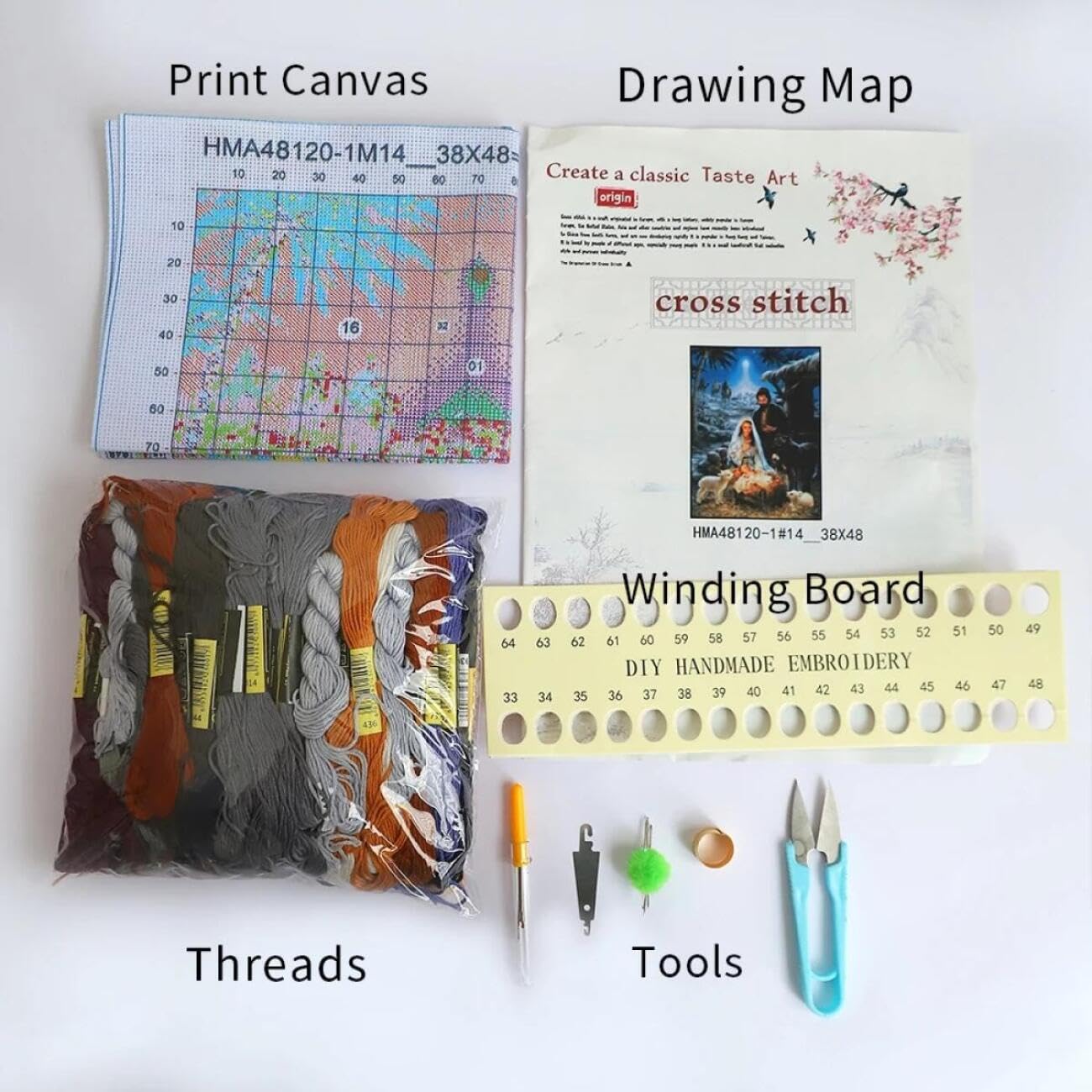 14CT Kit Punto De Cruz Preimpreso Árboles En Flor Y Paisaje De Lago Kits De Punto De Cruz Para Principiantes O Adultos,Diy Fácil Contado Costura Conjunto De Bordado Decoración Del Hogar 80x100cm