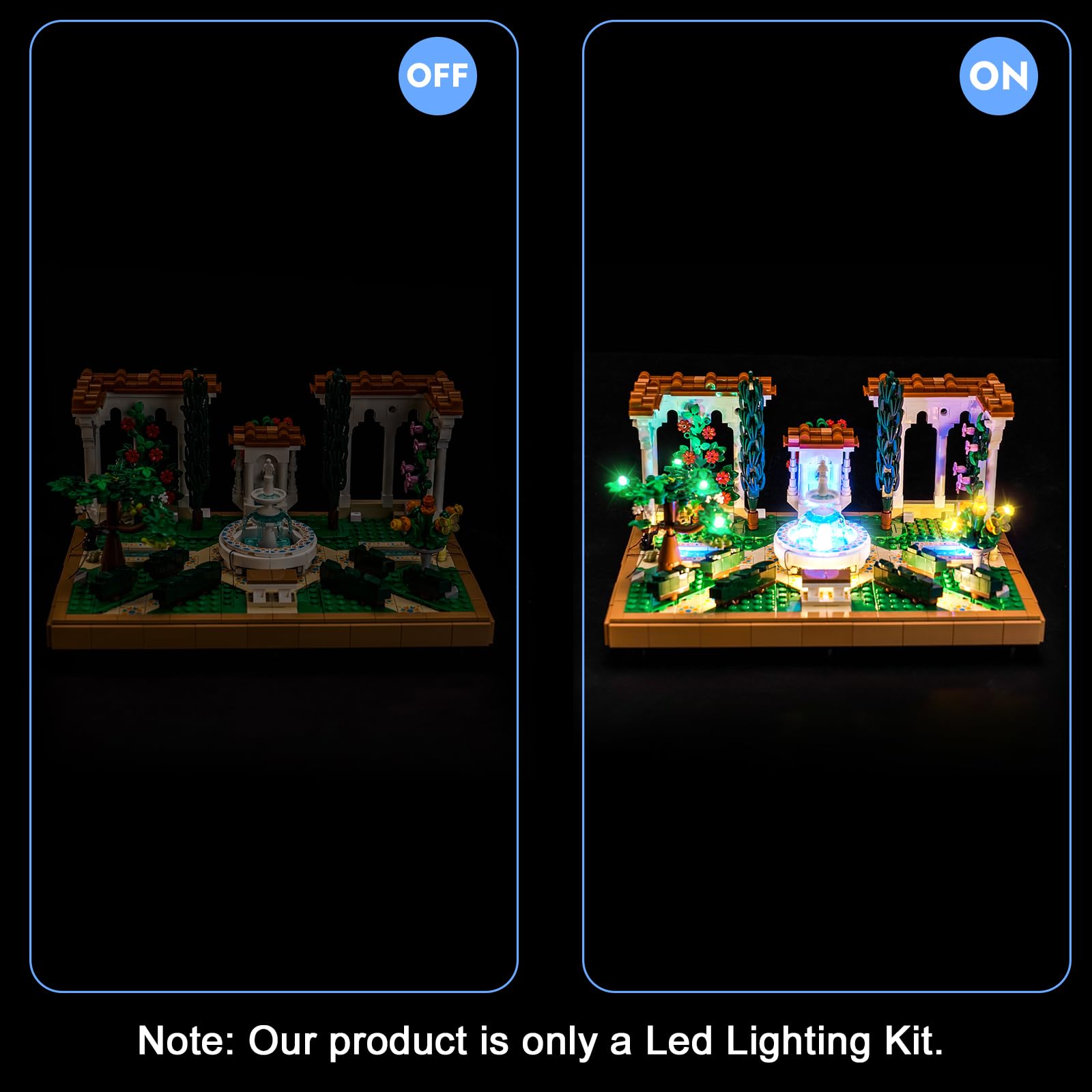 LocoLee Led Light Set Compatible with Lego Fountain Garden RC Led Decoration Lighting Kit Compatible with Lego 10359 Building Blocks Model,Only Lights Set,No Model - Image 4