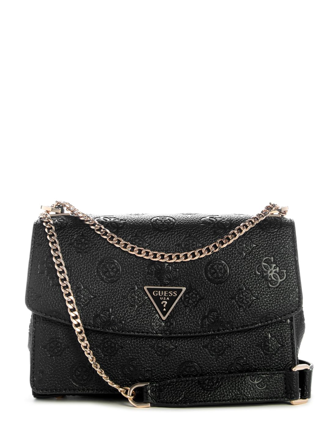 GUESS borsa a tracolla Cresidia II Convertible Xbody Flap Bag Black Logo nero
