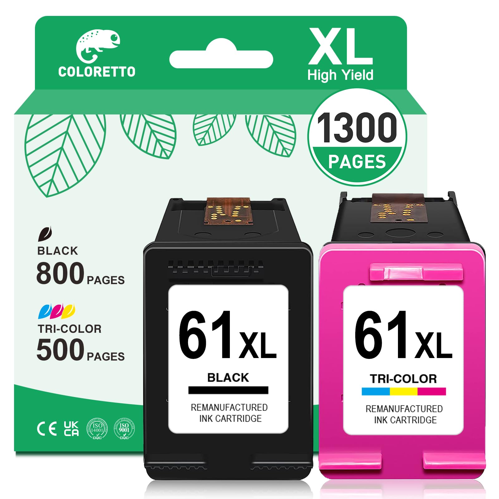 Amazon.com: COLORETTO 61XL Ink Cartridges for HP Printers for HP