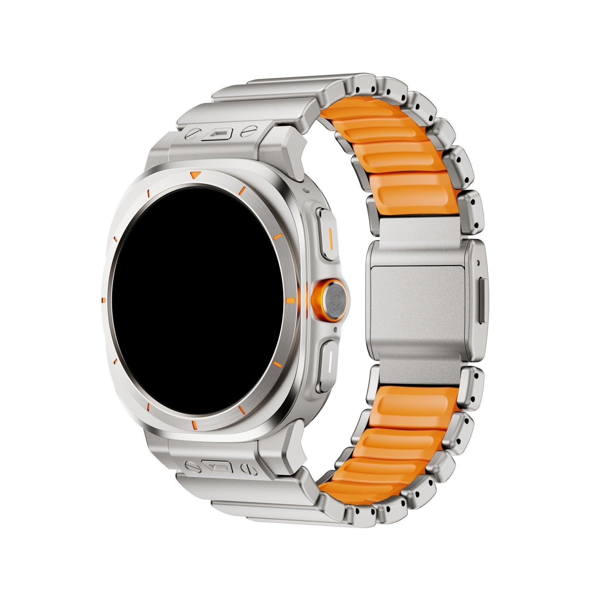Pour Samsung Watch Ultra1/2 47mm 2026 Bande caoutchouc titane largeur 24mm