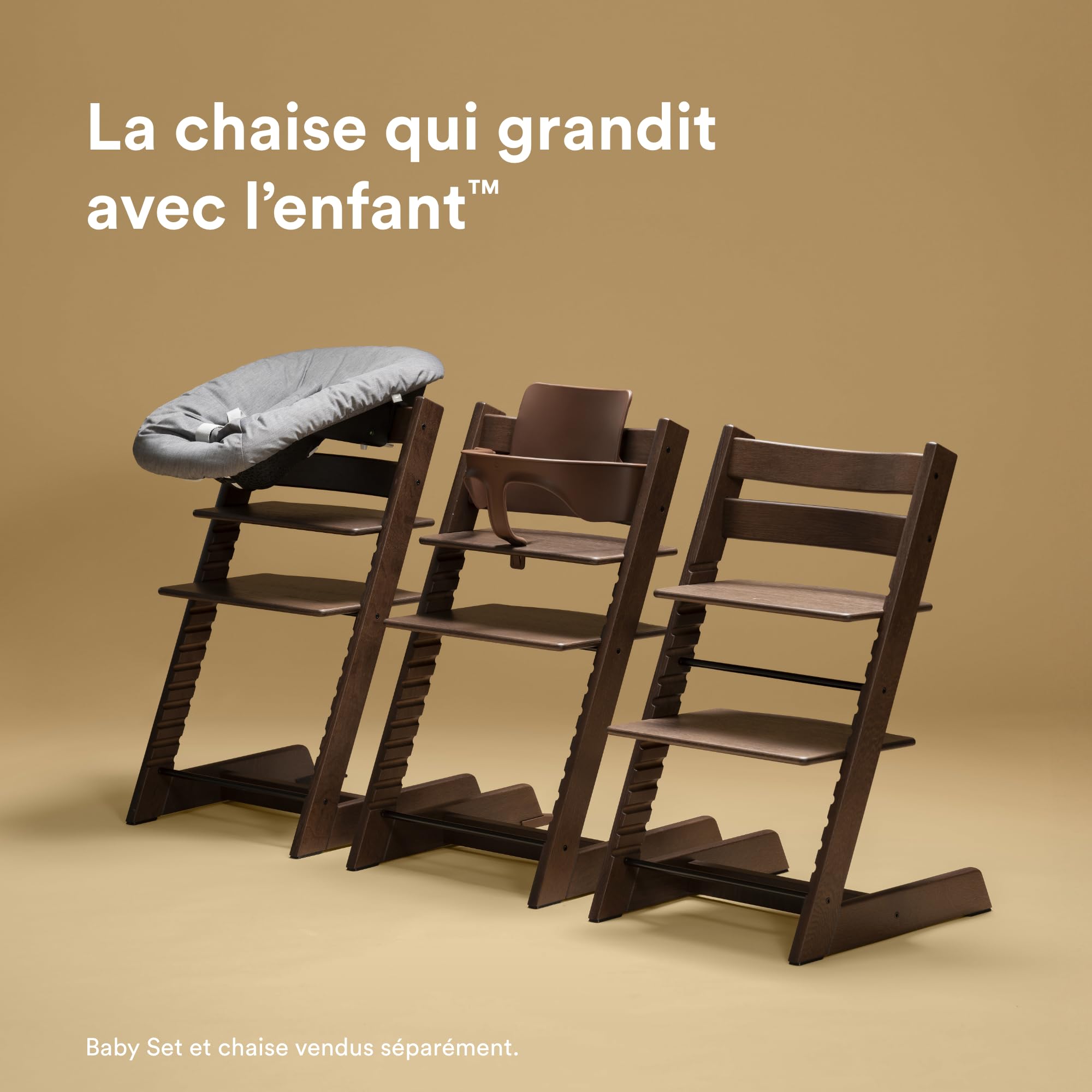 Newborn Set Tripp Trapp, Anthracite - Utilisez la chaise Tripp Trapp dès la naissance et jusqu’à 9 kg - Confortable et sûr - Compatible avec les chaises sortis après mai 2003