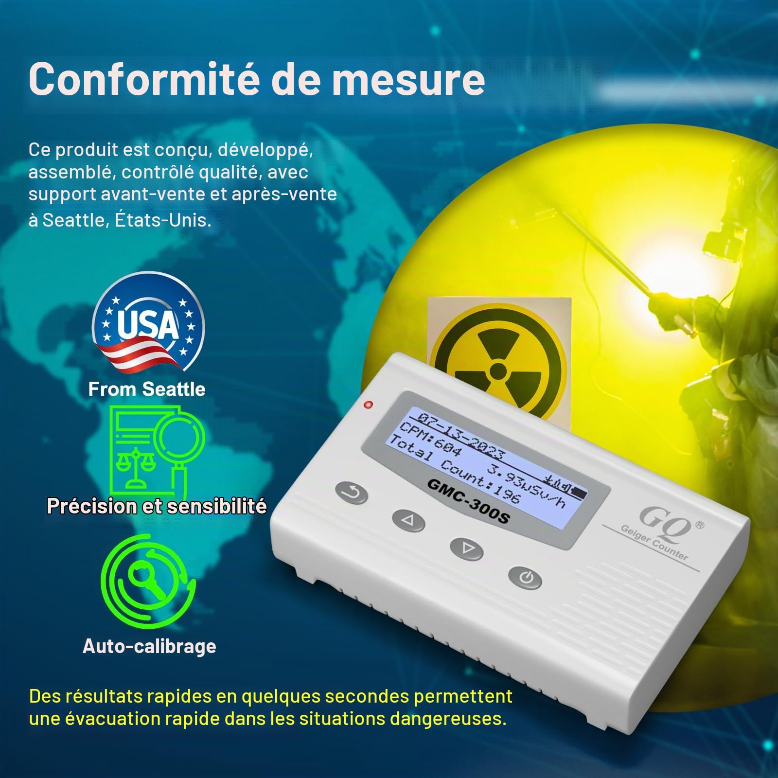 GQ GMC-300S Digital Nuclear Radiation Detector Monitor Meter Geiger Counter Radiation Dosimeter
