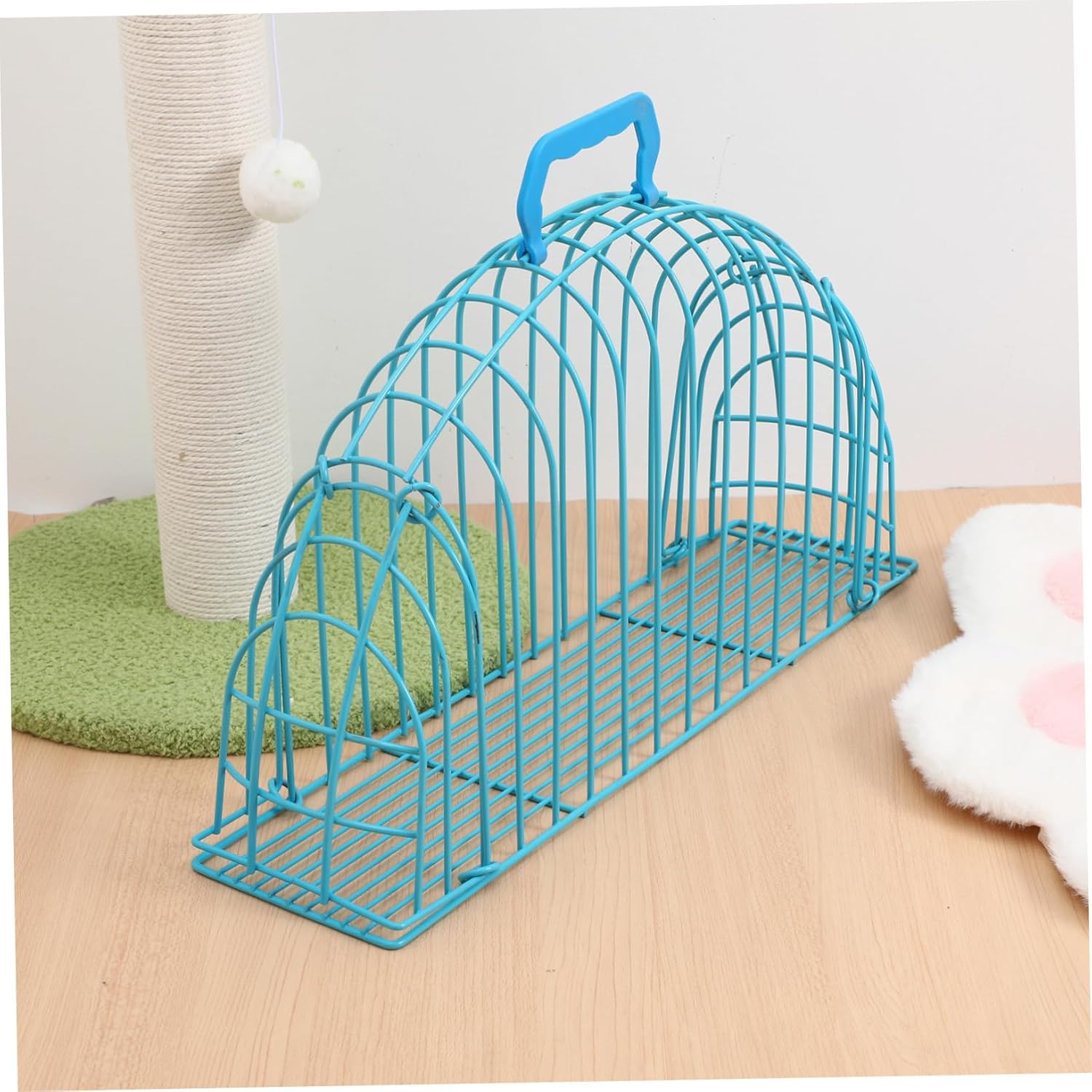Portable Cat Bath Cage Wear-Resistant PET Bathing Cage Mesh Design for Safe Cat Washing 1 Piece