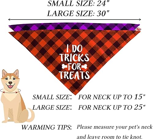 Miniatura 3 de STMK Paquete de 2 bandanas de Halloween para perro, varios tamaños, bandana de Halloween para perros pequeños, medianos y grandes, disfraces de