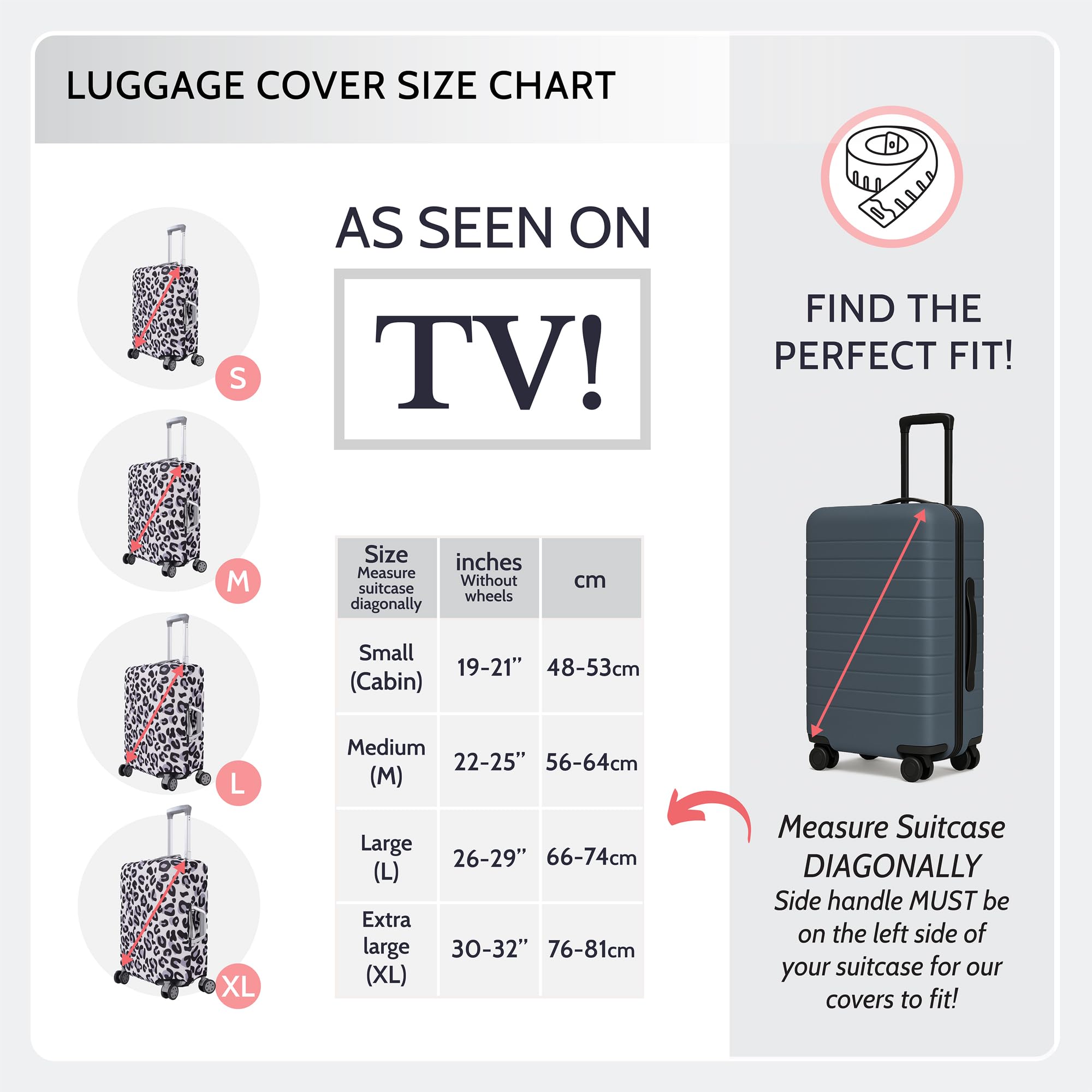 Periea Luggage Covers for Suitcases – Suitcase Cover – Premium Elasticated Material – Small, Medium, Large or Extra Large - 3