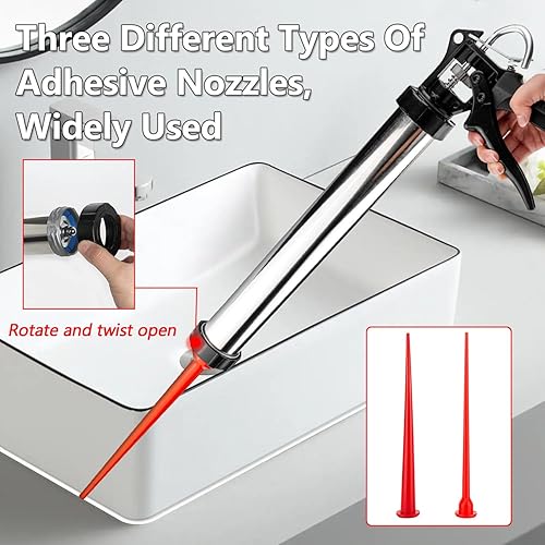 Miniatura 3 de Boquilla de calafateo para pistola de calafateo de salchichas aplicador de boquilla de calafateo curvado utilizado para sellar costuras instalación