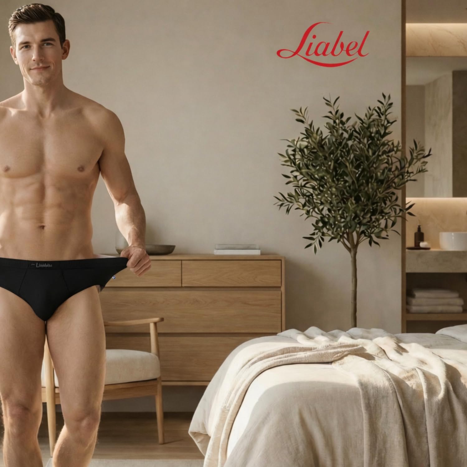 Liabel - Slip Uomo Cotone 100%, Confezione da 3 o da 6, Mutande Bianche e Colorate, Intimo Traspirante con Elastico Interno - 3
