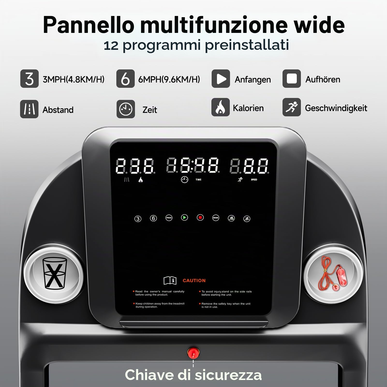 YPOO Tapis roulant per casa, tapis roulant pieghevole con inclinazione dell'8%, pedana per camminare 12 km/h, tapis roulant pieghevole a basso rumore con ampia area di corsa, capacità 140 kg