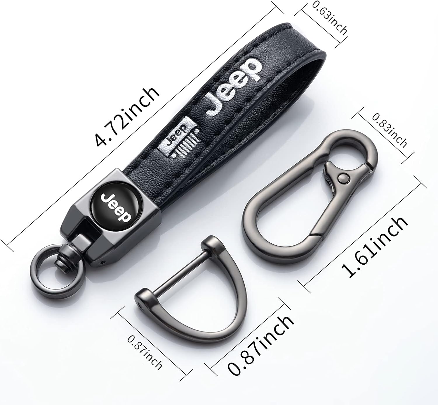 Genuine Leather Key Chain Suit for Jeep Car Key Fob Key Chain Keychain Jeep Wrangler Compass Cherokee Renegade Patriot Grand Commander ，Business Gift Birthday Present : Everything Else