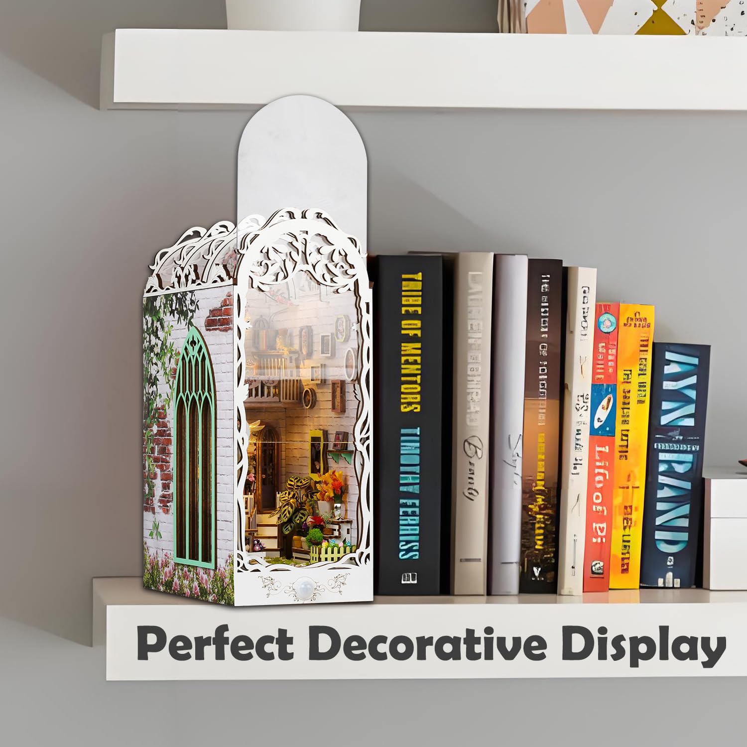 shrike Book Nook Casa Delle Bambole in Legno, Miniatura Fai Da Te, Modello di Casa Puzzle con Luci LED, Casa delle bambole fai da te in miniatura casa con custodia antipolvere