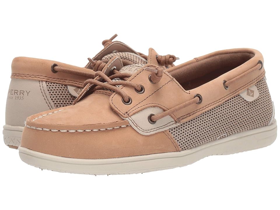 

Sperry Kids Shoresider 3-Eye (Little Kid/Big Kid) (Linen/Oat) Girl's Shoes, Tan