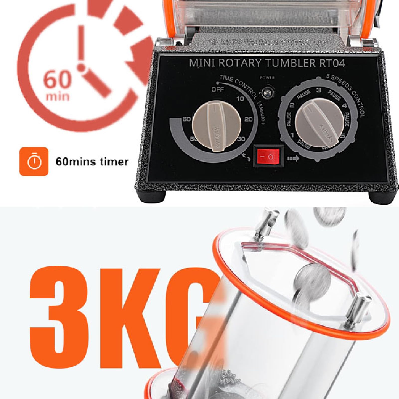 Poliermaschinen Poliertrommel Kugelmühle Rotationspolierer mit Timer