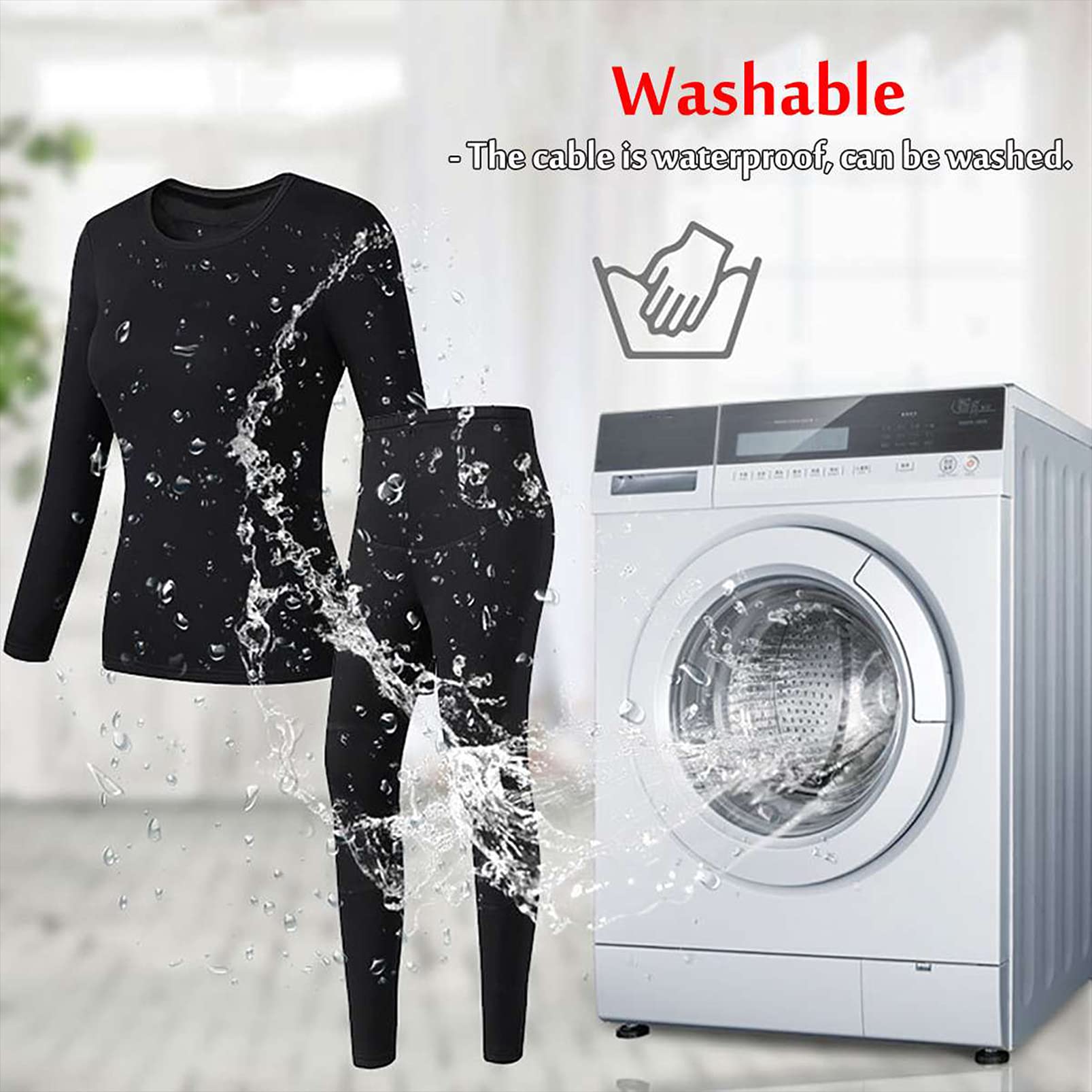 Tuta Intima Riscaldata 6 Aree Riscaldamento Intelligenza Temperatura Costante Camicia e Pantalone Termico Invernale per Uomo Donna (Man 4XL)