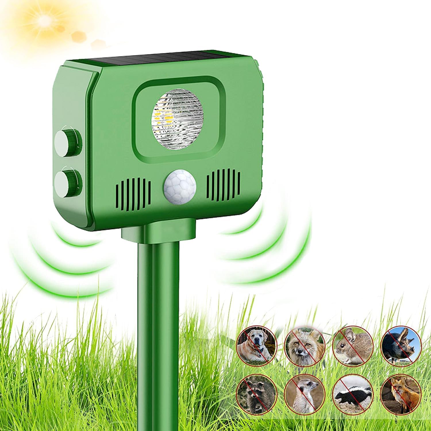 Repulsif Chat Ultrason 2 Pièces, Étanche IP65, Répulsif Chat Fréquence