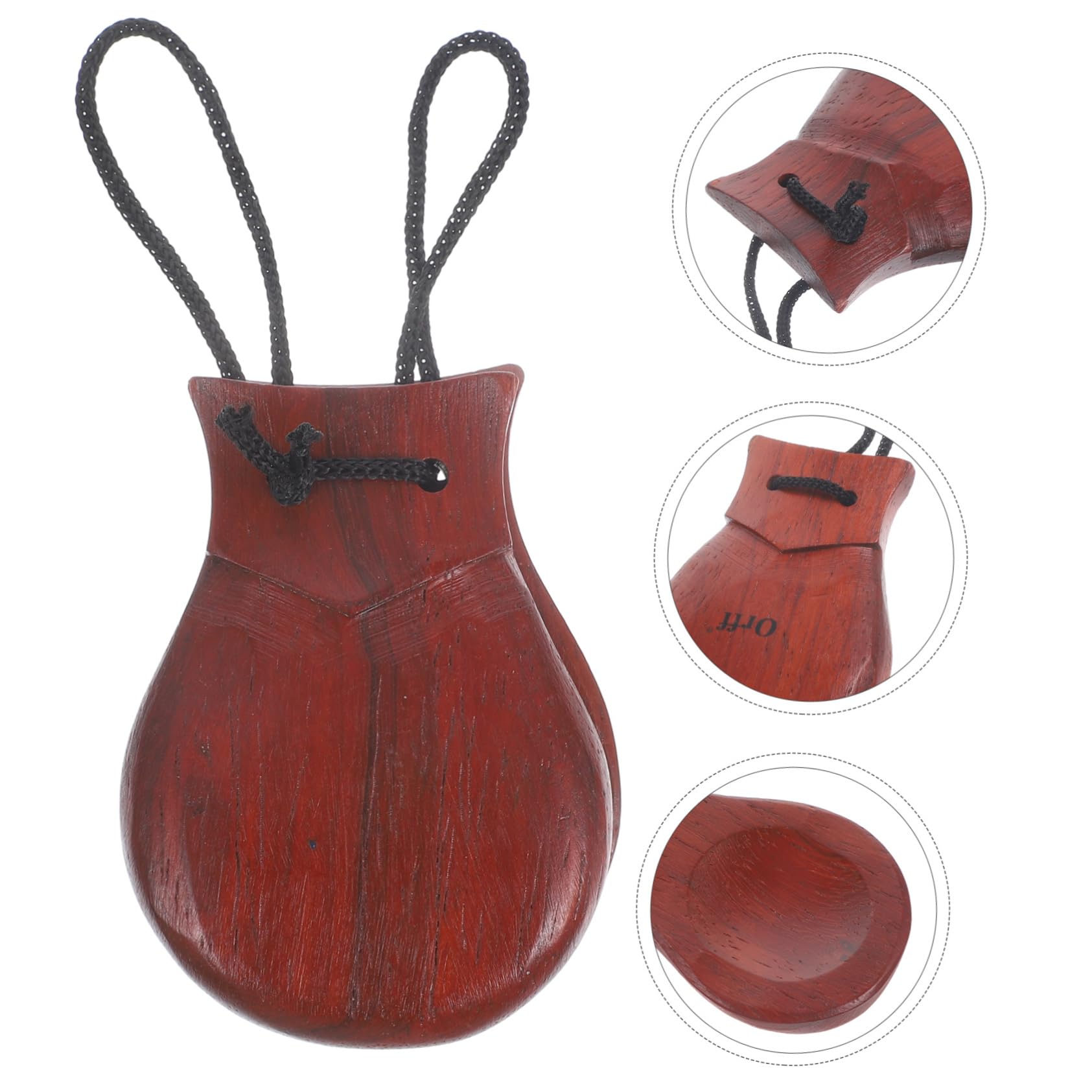 HONITANO 2er Set Kastagnetten Aus Birnbaumholz - Handliche Holz-Kastagnetten Mit Klarem Klang Für Musik Und Feste