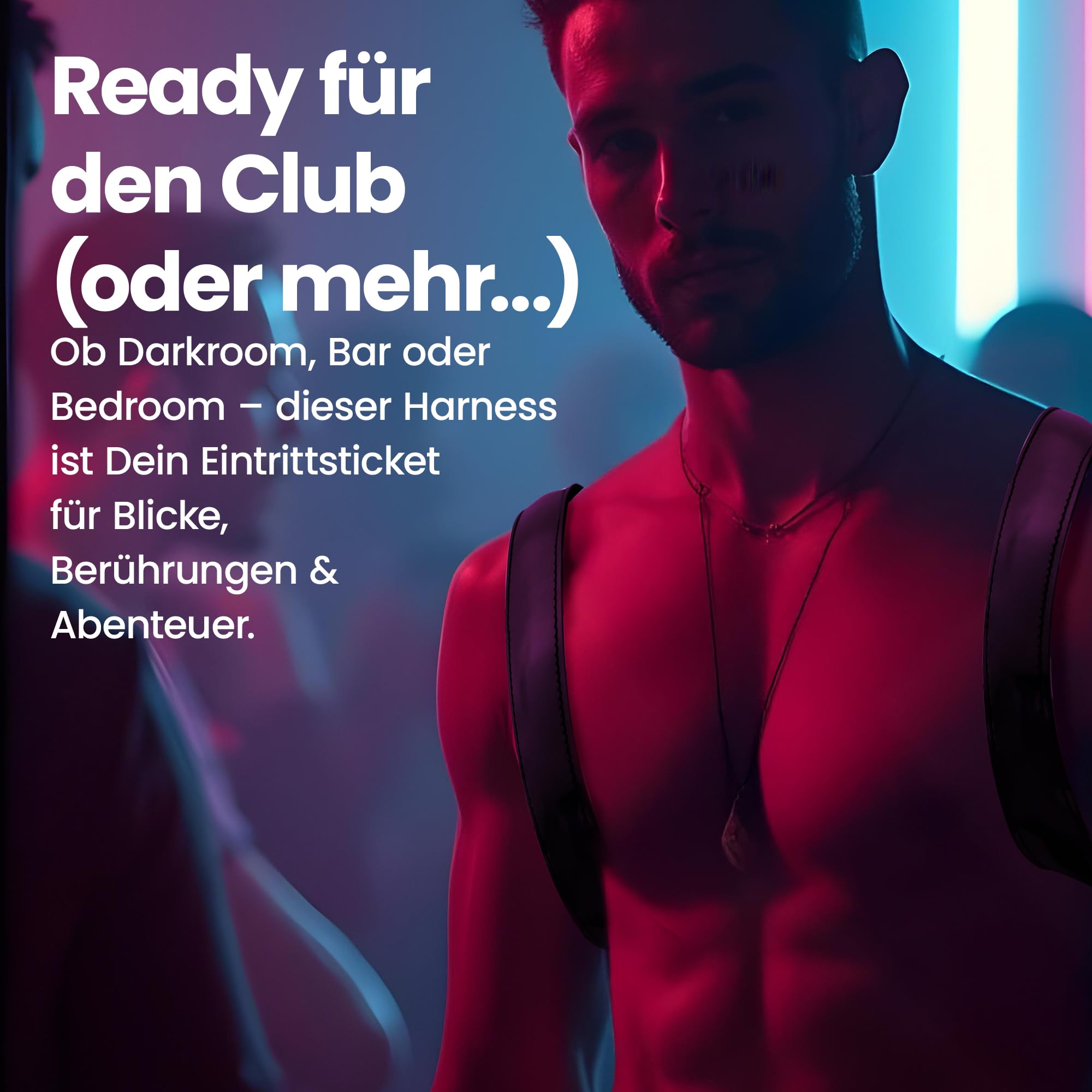 X-Back Harness aus Leder, Verstellbar, Leder Dessous für Herren, Kinky Outfit für BDSM und Bondage