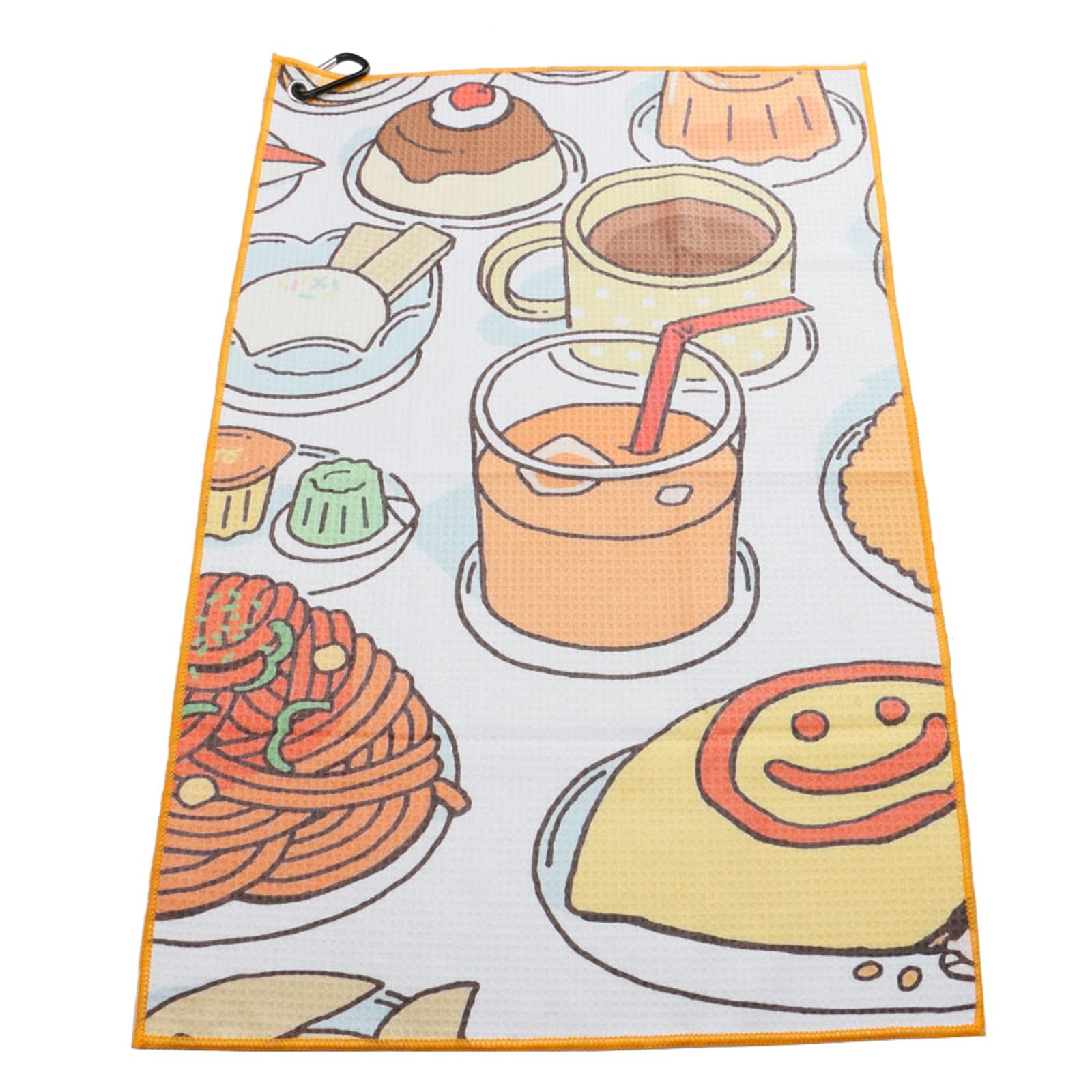 Buxuaaaa Printing Golf Towel for Golf Bags, Cotton Water Absorption Club Head Wipe Cleaning Cloth with Carabiner Clip Club Head Cleaner Cleaning Towel Tool